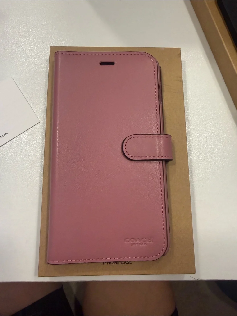 Coach Pink Leather Wallet Folio Phone Case fits iPhone 6s Plus , 7 plus & 8 plus